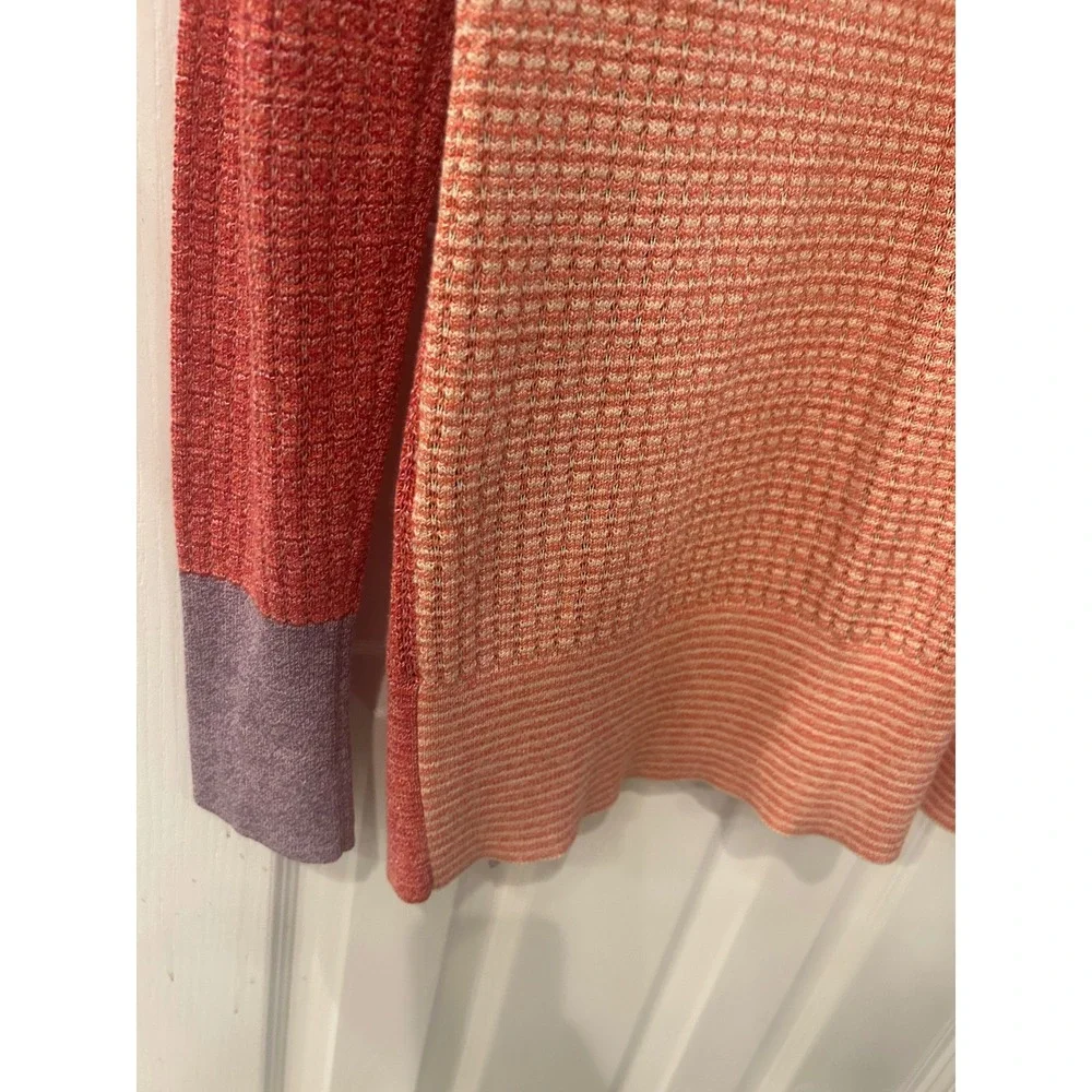 Marc by Marc Jacobs Colorblock Waffle Knit Cardigan Sweater Orange Purple Mens M - Picture 8 of 8